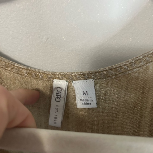 Cato Tan Sleeveless Blouse, Size M - Picture 3 of 8